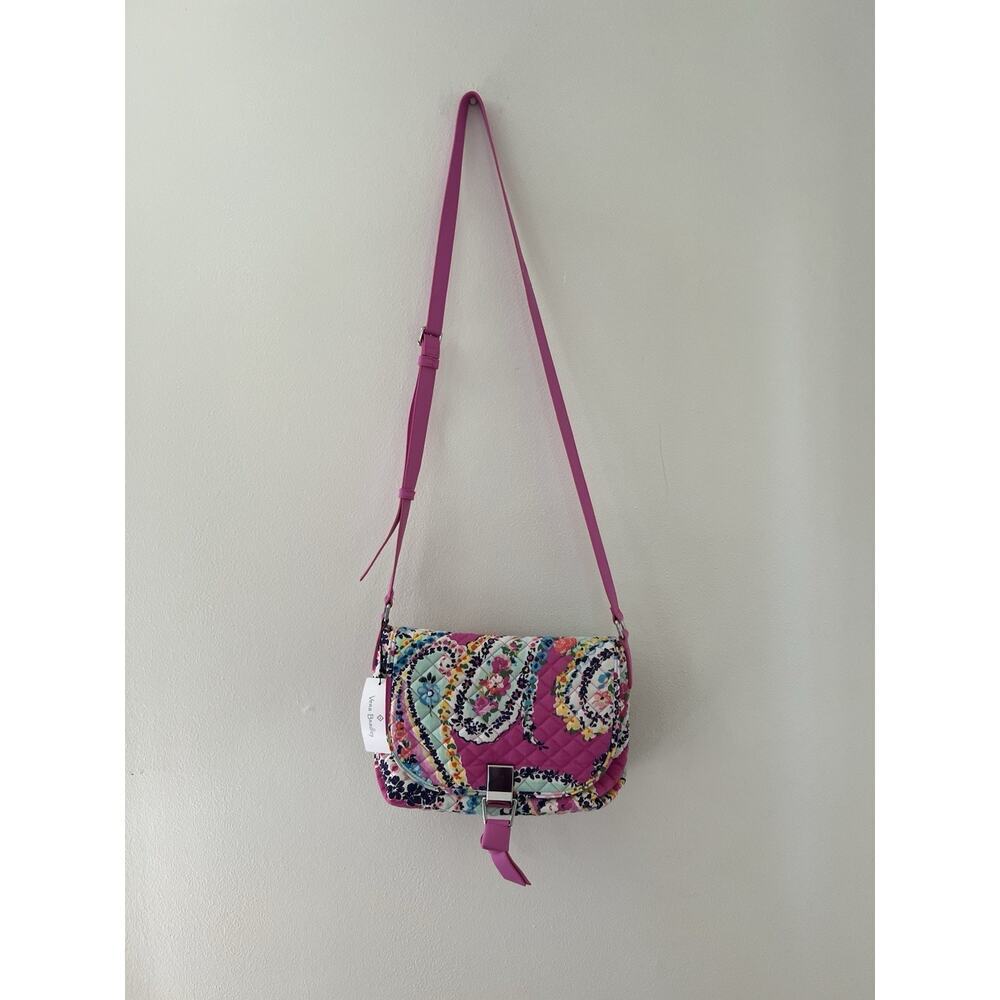 NWT Vera Bradley Carson Crossbody Bag Wildflower Paisley Flap Purse Floral - Picture 12 of 13